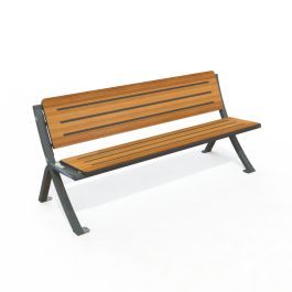 Banc BERGERAC en compact et pied acier