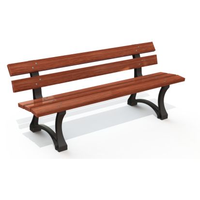 Banc CARLIX bois exotique et pied fonte