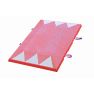 Coussin BERLINOIS ralentisseur en béton rouge sablé avec triangles réfléchissants