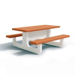 table pique nique 8 personnes bicolore en béton