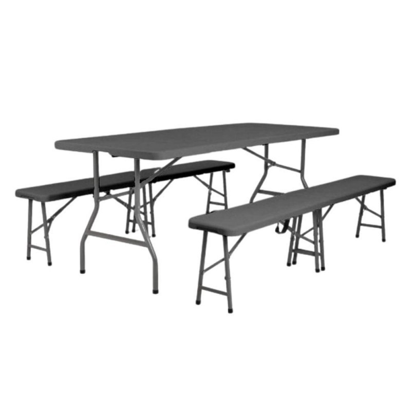 Table monobloc avec pieds pliants et 8 chaises pliantes | Mobeventpro