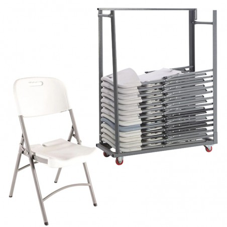 Lot - 24 chaises FESTICHAISE + 1 chariot