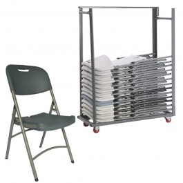 Lot - 24 chaises FESTICHAISE Grey Edition® + 1 chariot