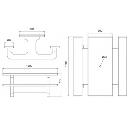 Table pique-nique en béton SAMUI