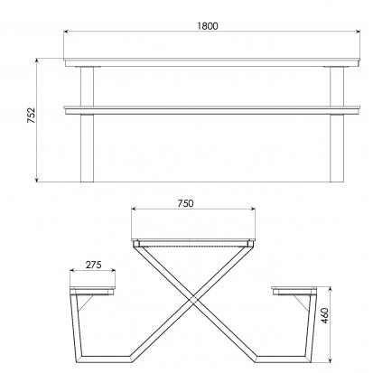 Table repas extérieur HPL