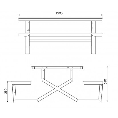 Table de pique-nique réglable en hauteur Les P'tit Loups