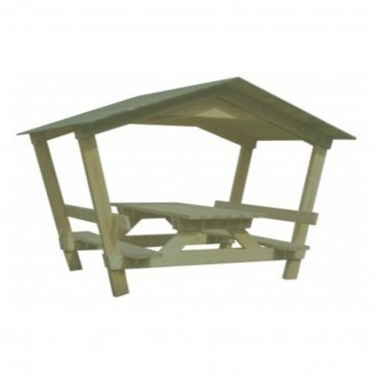 Table de pique-nique bois avec toit CASTOR