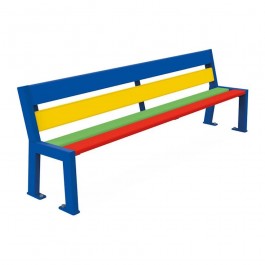 Banc extérieur multicolore PROCITY pour école primaire ou maternelle