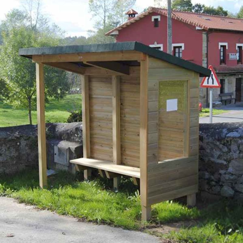 Abri de bus en bois rustique