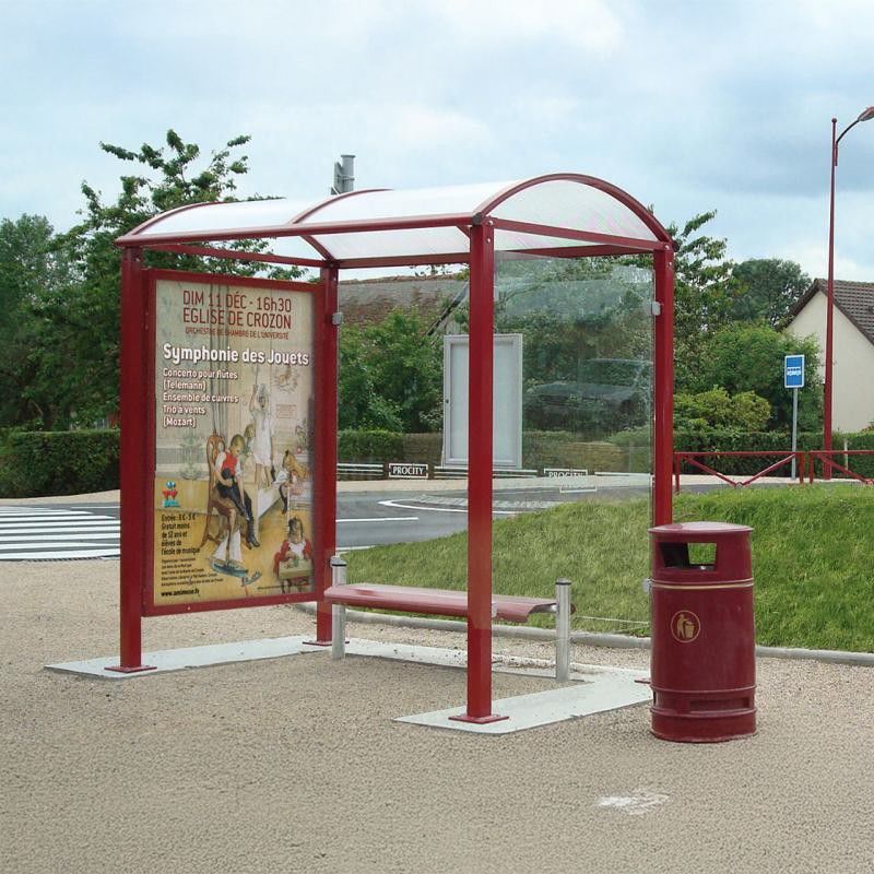 Station bus Voûte en métal bordeaux